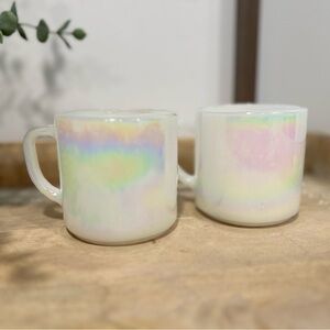 Opal Federal Glass Mugs Vintage